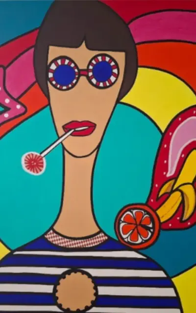 Toile Coton 3D Banane Fraise