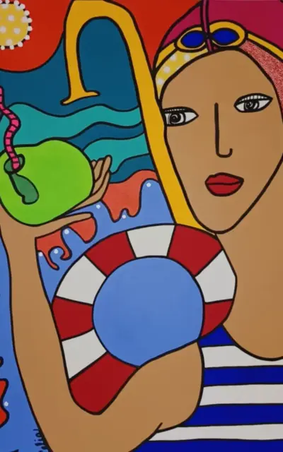 Toile Coton simple Pomme Verte